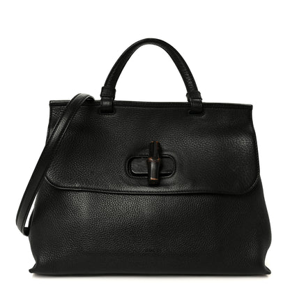 Gucci Cellarius Calfskin Bamboo Daily Top Handle Bag Black 1 of 10