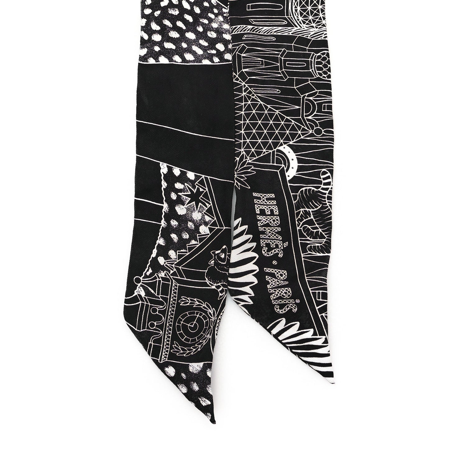 Silk Animapolis Twilly Black White