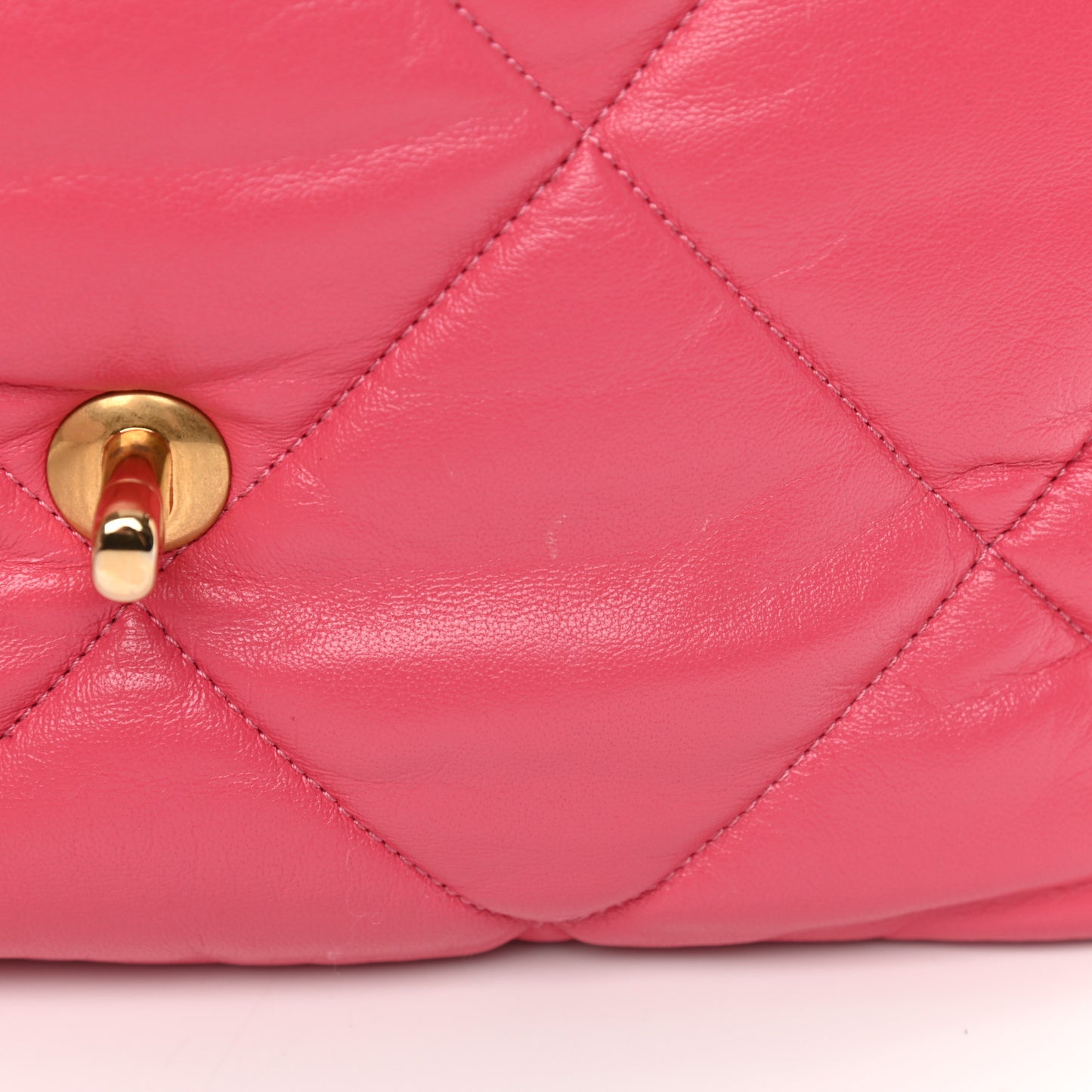 Goatskin Quilted Large Chanel 19 Flap Dark Pink