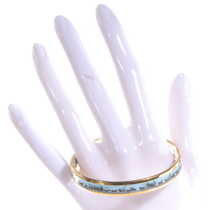 Hermes Enamel Printed Carriages Narrow Bracelet 65 2 of 5