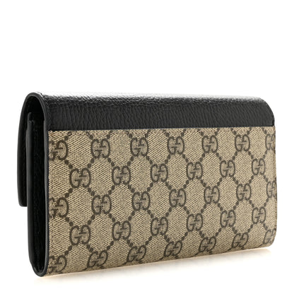 Gucci Dollar Calfskin GG Supreme Monogram GG Marmont Continental Wallet Black Beige Ebony 3 of 8