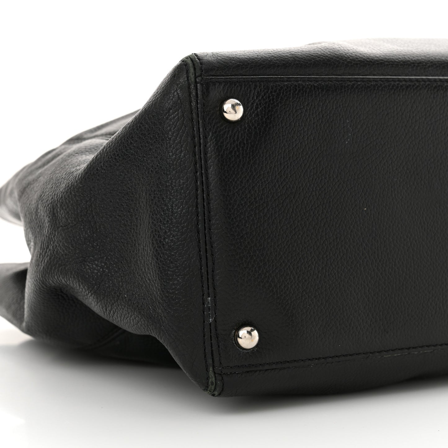 Calfskin Cerf Executive Shopper Tote Black