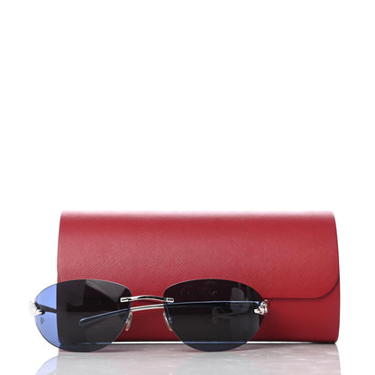 Cartier Panthere De Cartier Sunglasses Blue Silver 7 of 7