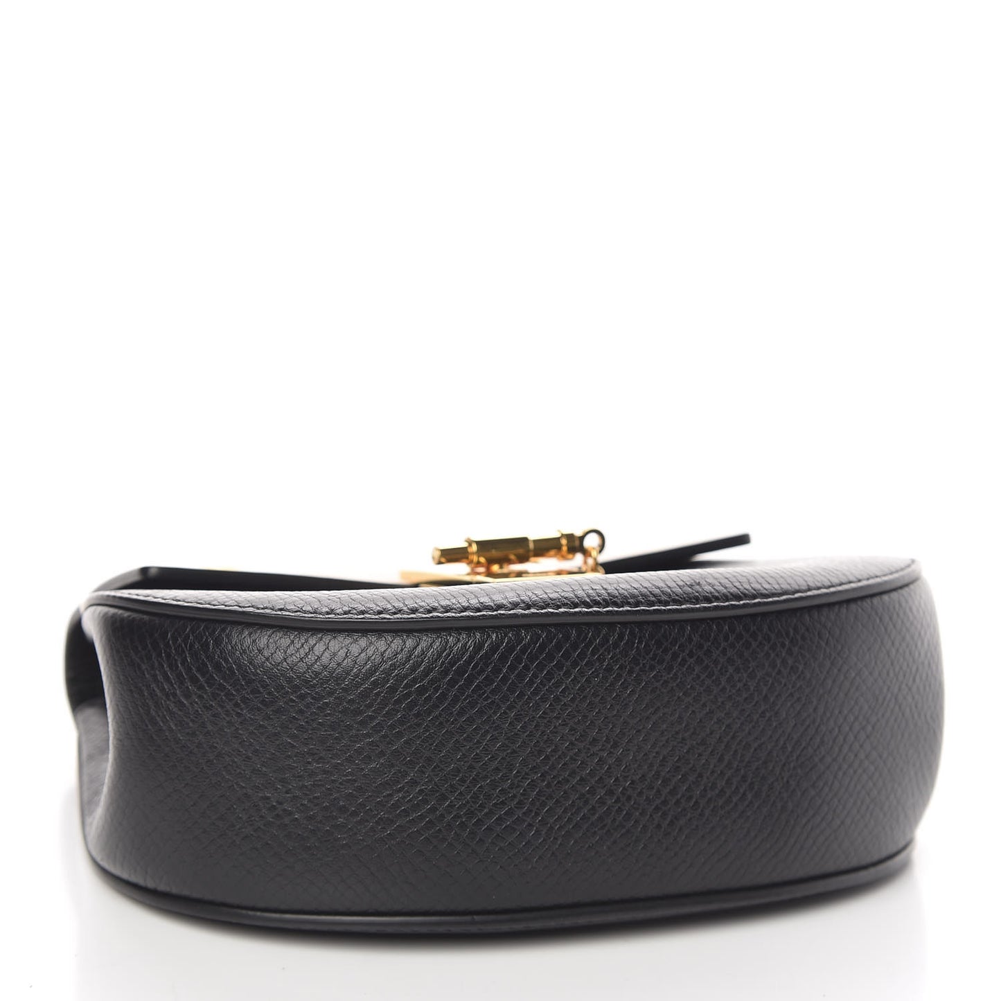 Grained Calfskin Lambskin Mini Bi-Color Drew Shoulder Bag Black Powder Beige