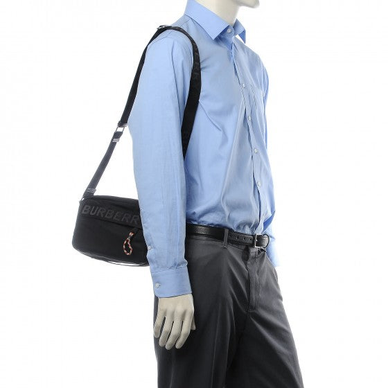 Nylon Logo Detail Crossbody Bag Black