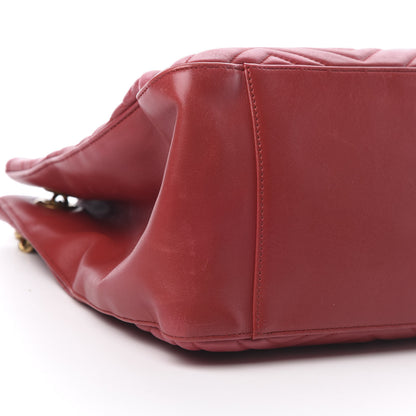 Gucci Calfskin Matelasse Medium GG Marmont Shoulder Tote Bag Hibiscus Red 9 of 15