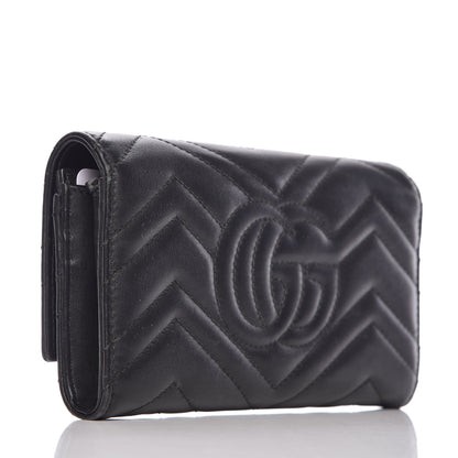 Gucci Calfskin Matelasse GG Marmont Continental Wallet Black 3 of 16