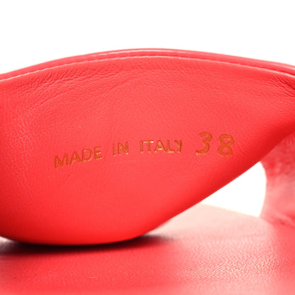 Prada Spazzolato Triangle Logo Slide Flat Sandals 38 Corallo 6 of 9