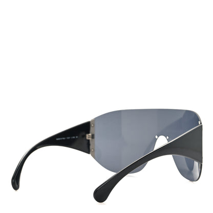 Chanel Acetate Shield Runway 71217 Sunglasses Black 4 of 10