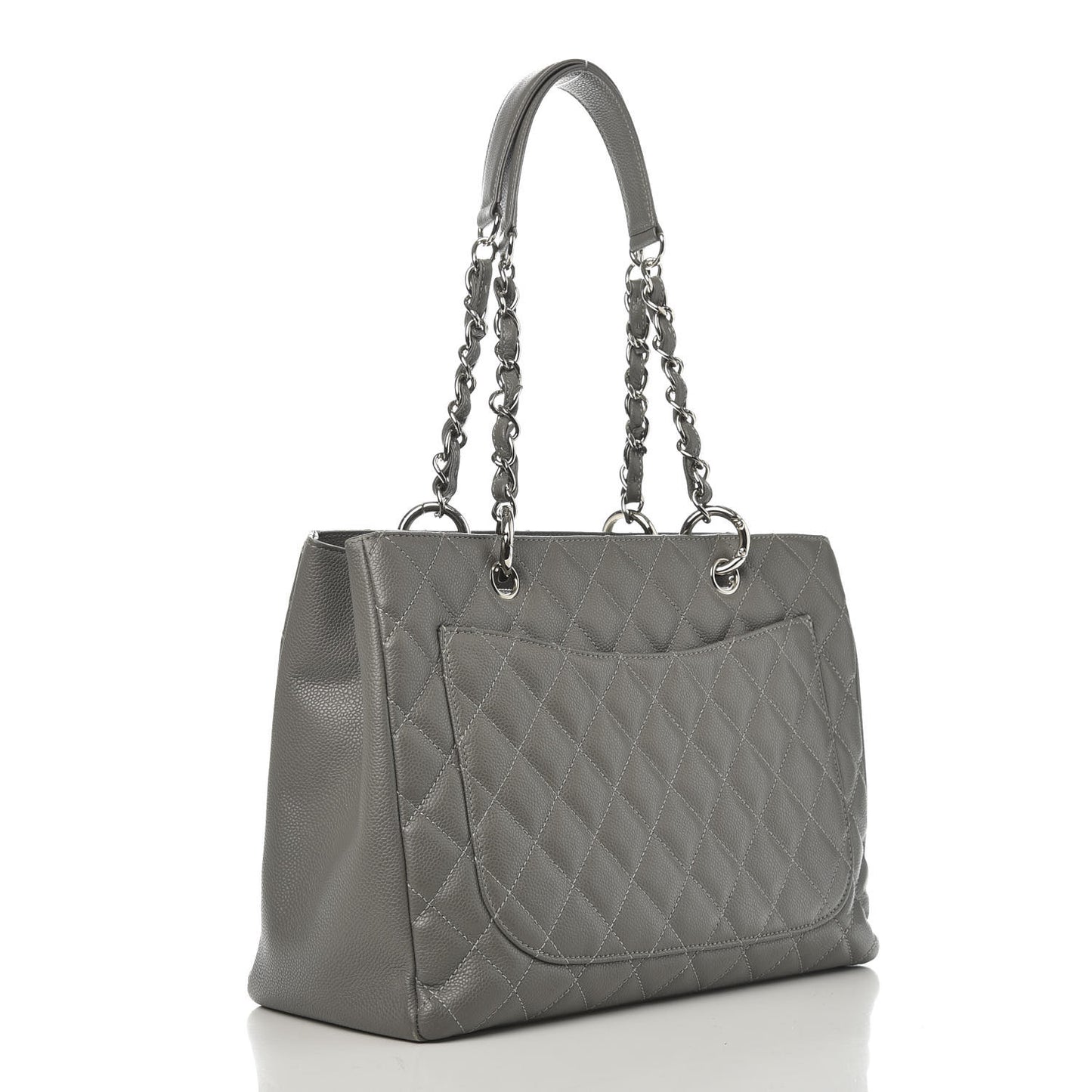 Caviar Quilted Grand Shopping Tote GST Grey
