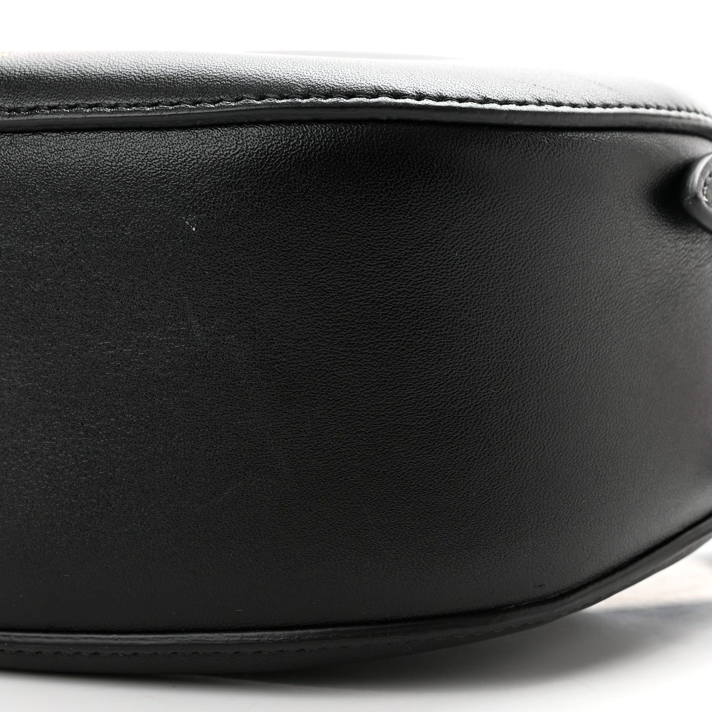 Small Grain Calfskin Kiss Bag Black