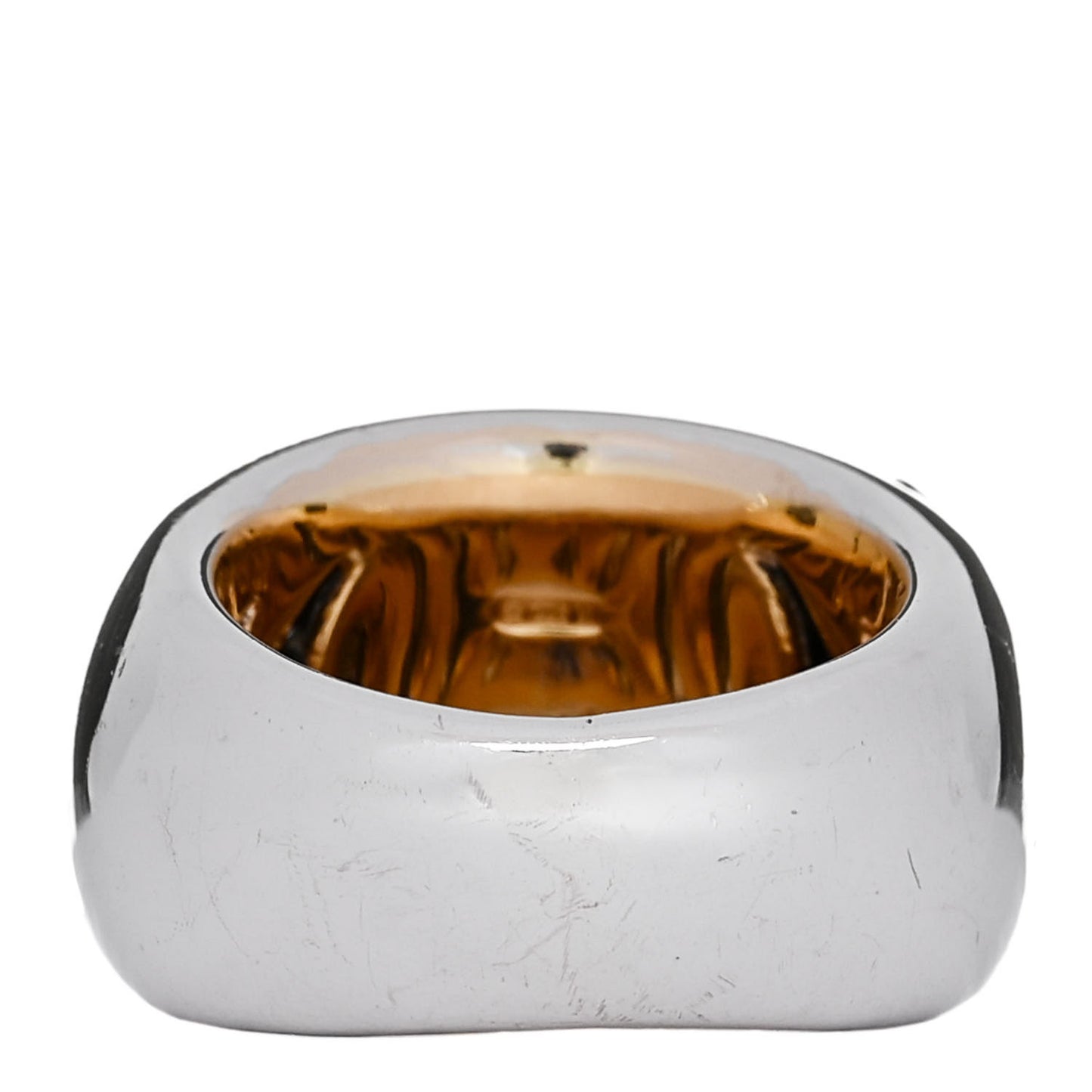 18K White Yellow Gold Enamel Diamond Zebra Ring 51 5.75 Black