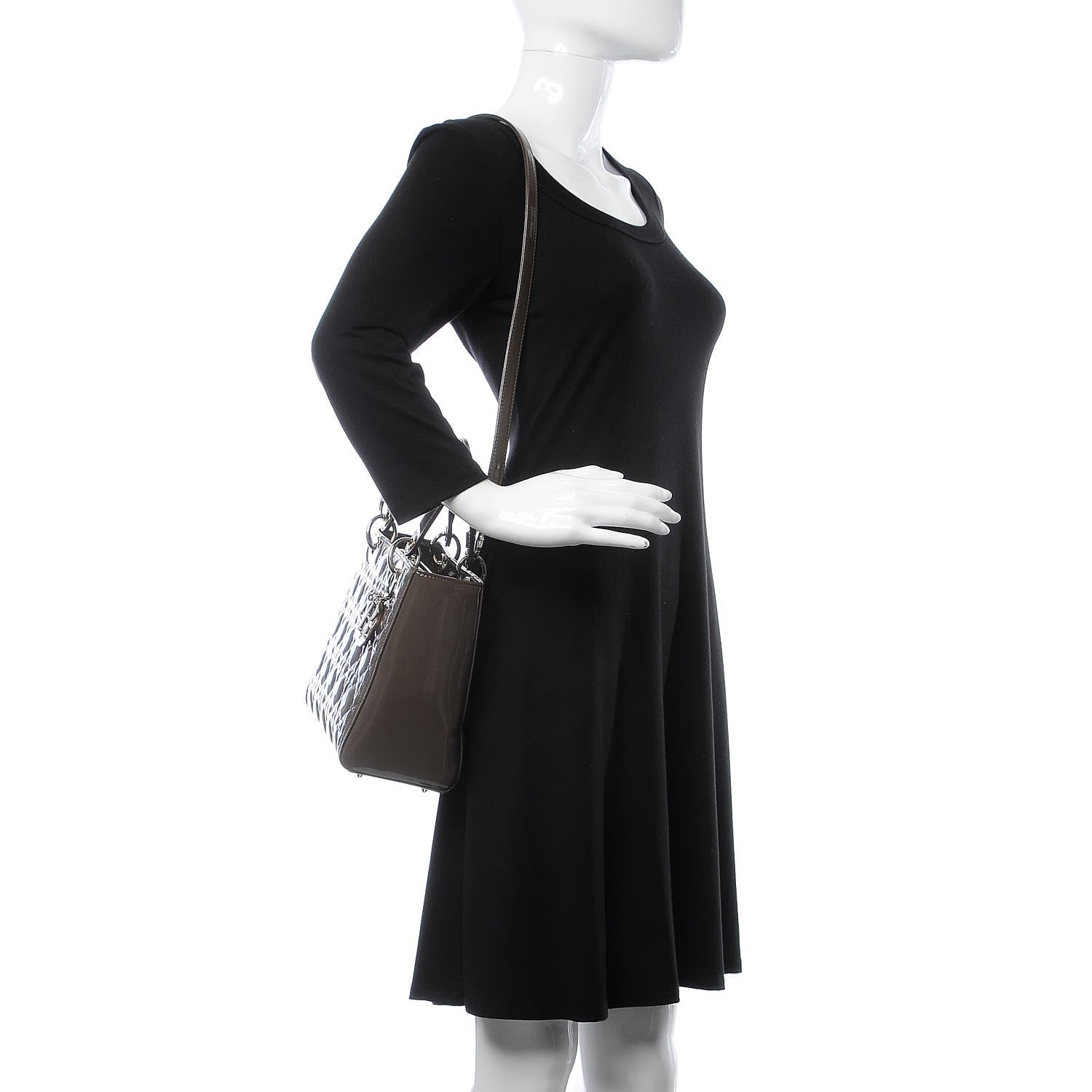 Christian Dior Patent Cannage Medium Lady Dior Dark Brown 3 of 8