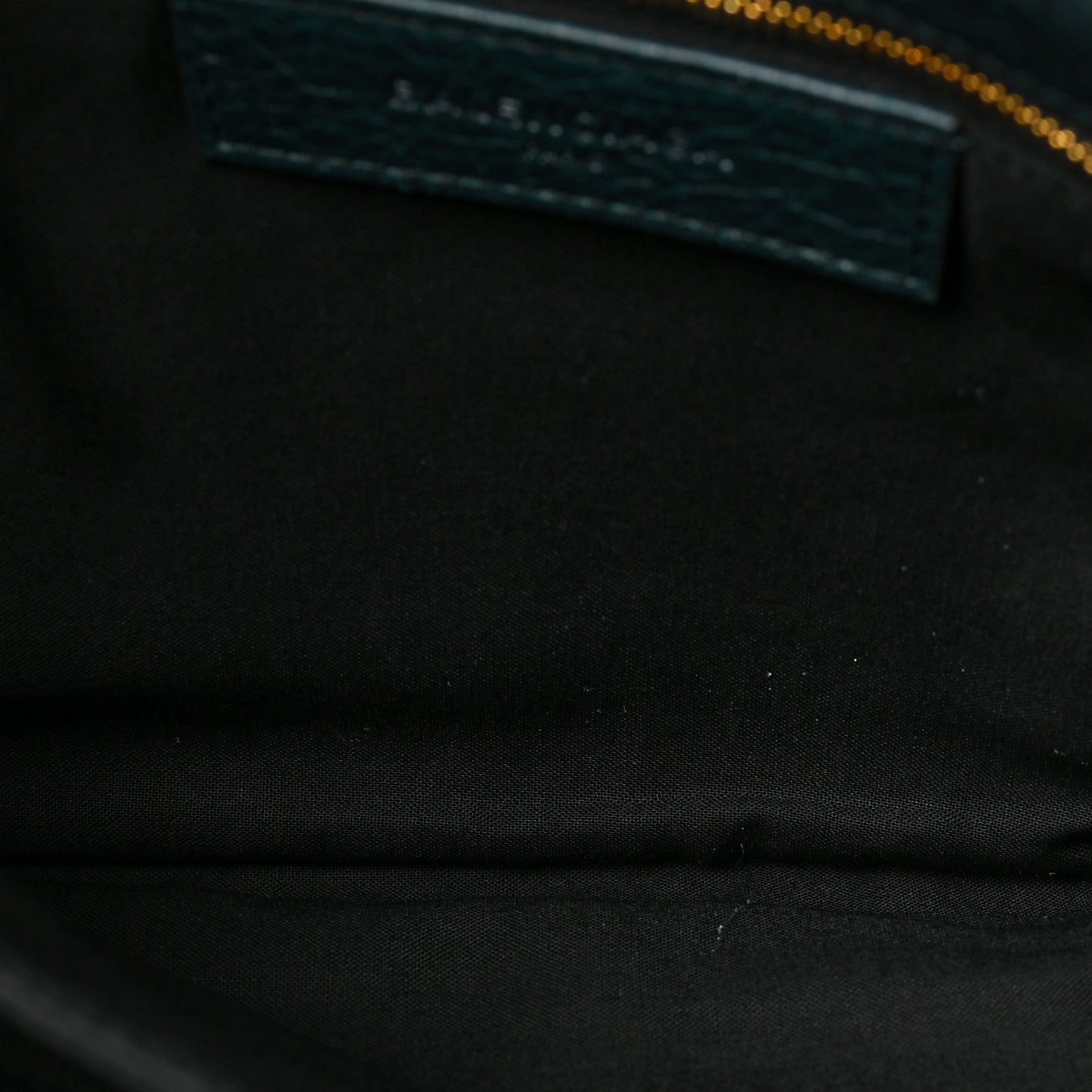 Agneau Giant 12 Gold Hardware Envelope Strap Clutch Vert Pinede