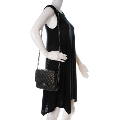 Chanel Metallic Goatskin Quilted Small Rock In Rome Flap Charcoal 2 of 8