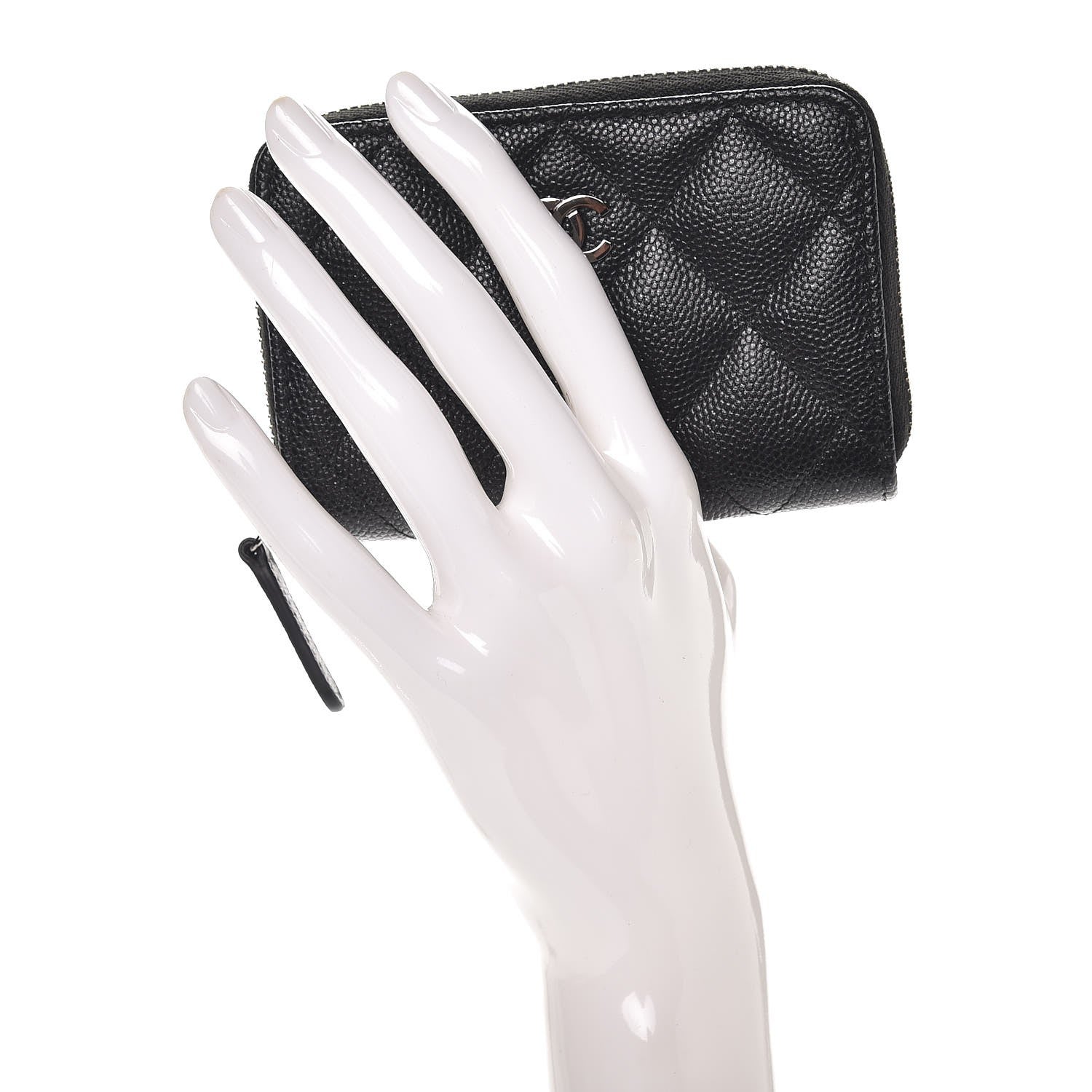Chanel Iridescent Caviar Quilted Zip Coin Purse Black 2 of 8