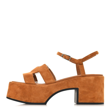 Hermes Suede Goatskin Jam 30 Sandals 38 Naturel 1 of 10