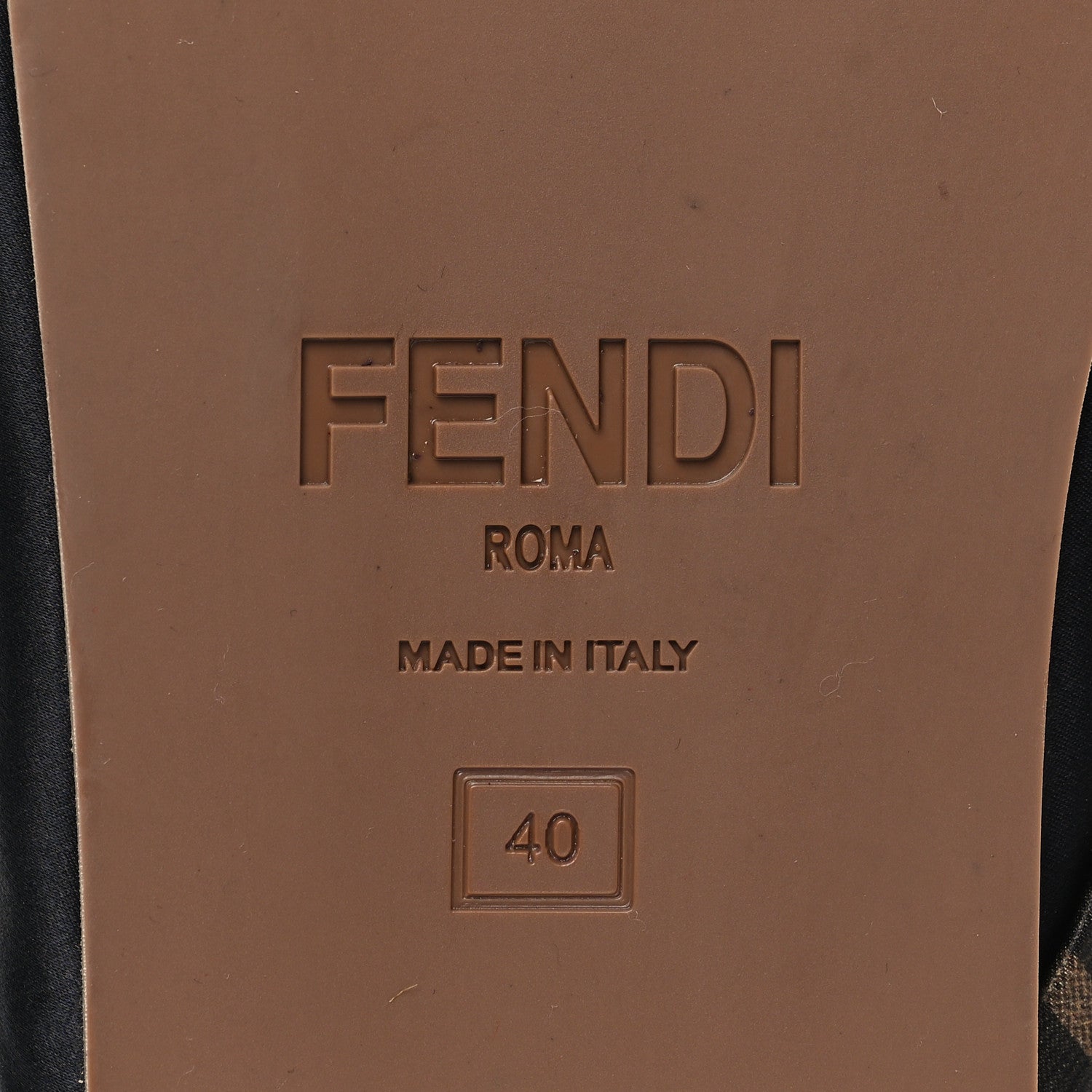 Fendi Satin FF Twist Espadrille Slide Sandal 40 Black Tobacco 6 of 7