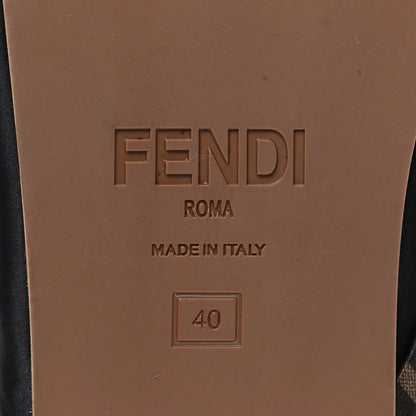 Fendi Satin FF Twist Espadrille Slide Sandal 40 Black Tobacco 6 of 7