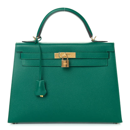 Hermes Epsom Kelly Sellier 32 Malachite 1 of 12
