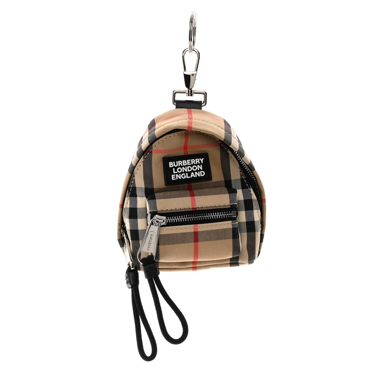 Vintage Check Backpack Key Charm Brown