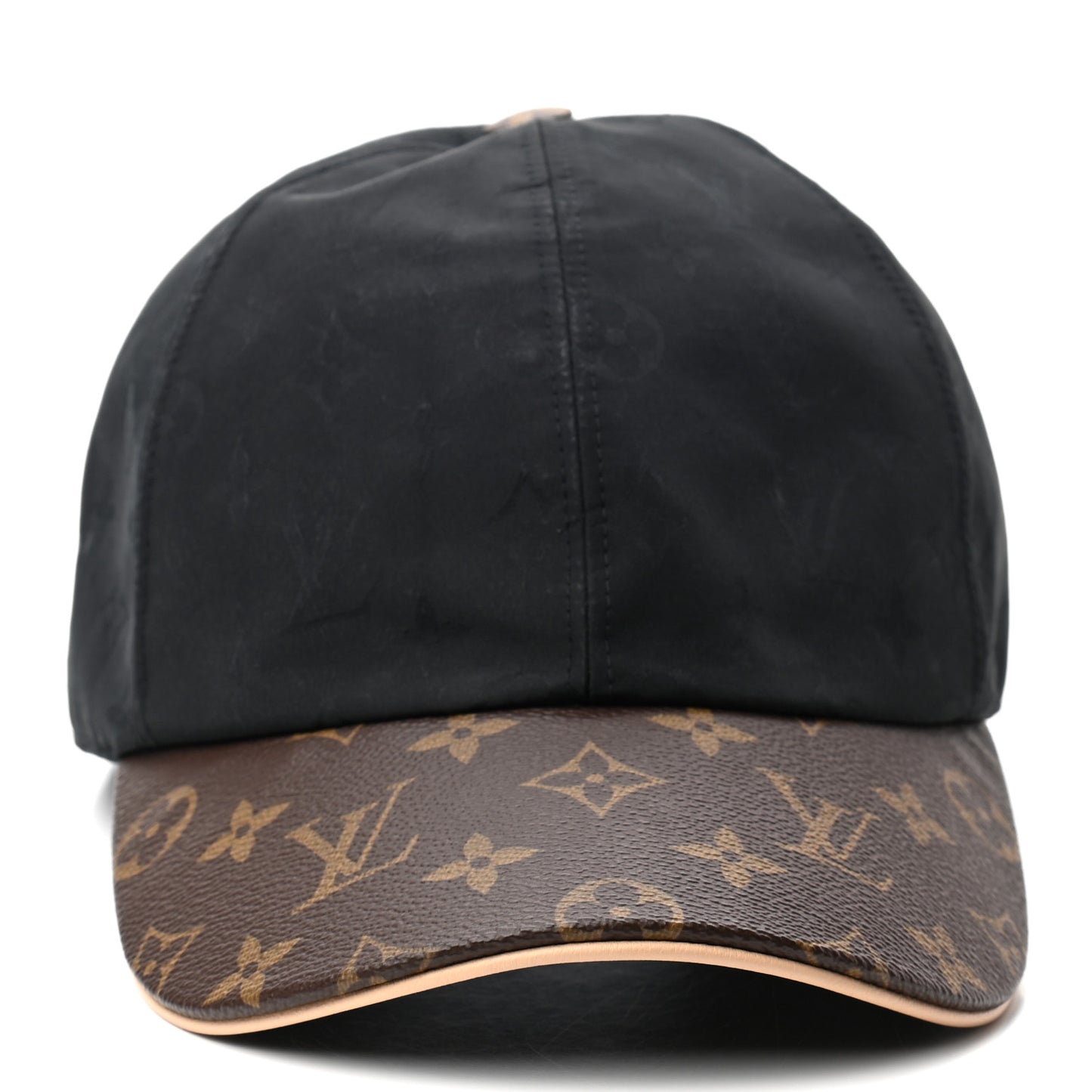 Polyester Silk Monogram LV Get Ready Cap L Black