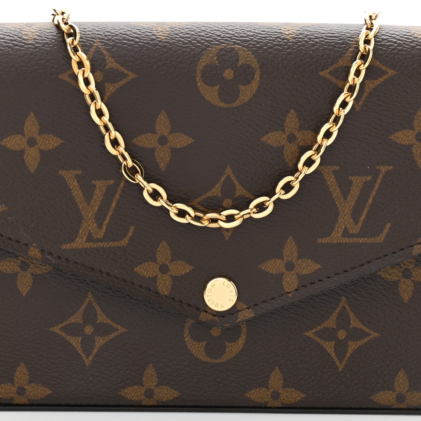 Monogram Pochette Felicie Chain Wallet Fuchsia