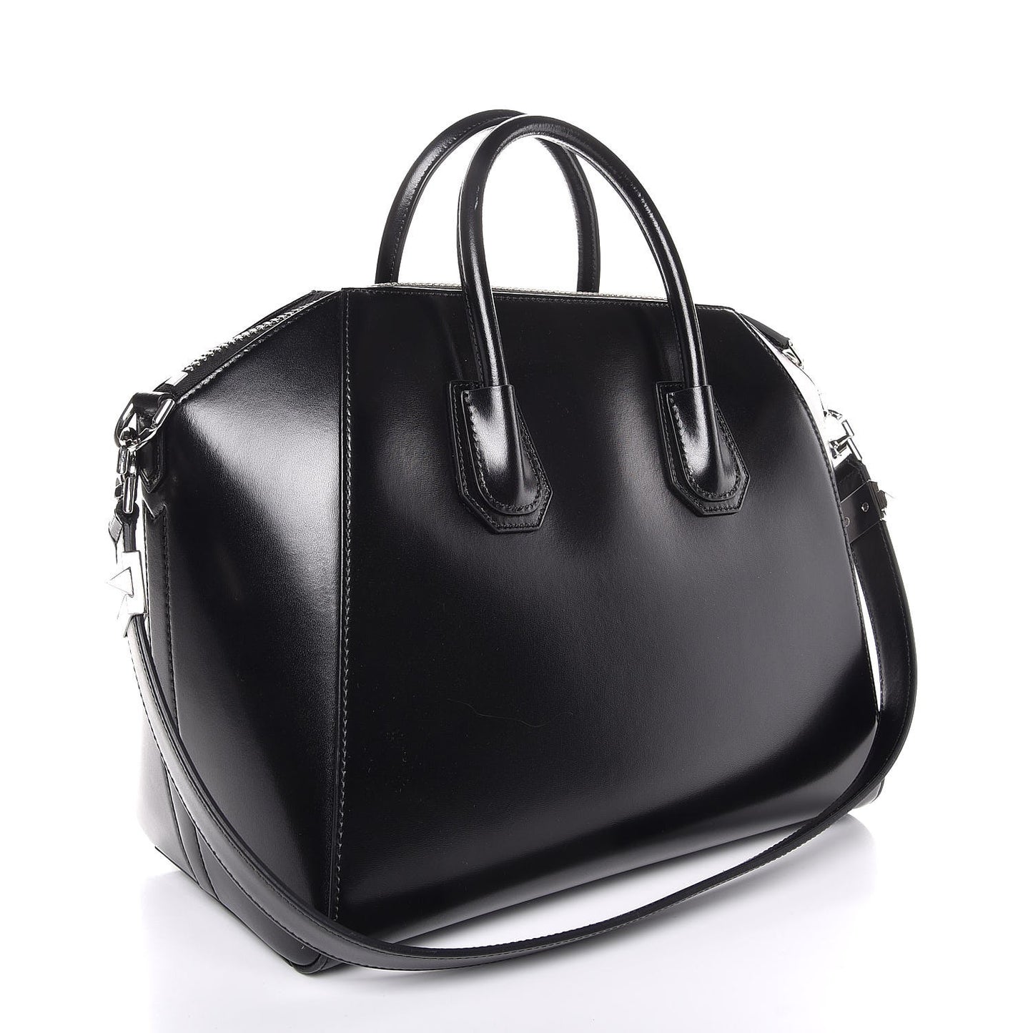 Shiny Lord Calfskin Medium Antigona Black