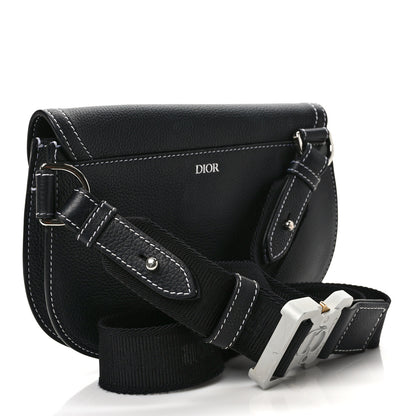 Christian Dior X KAWS Grained Calfskin Saddle Pouch Black 2 of 7