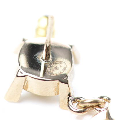 Chanel Crystal Pearl CC Drop Earrings Gold 4 of 4