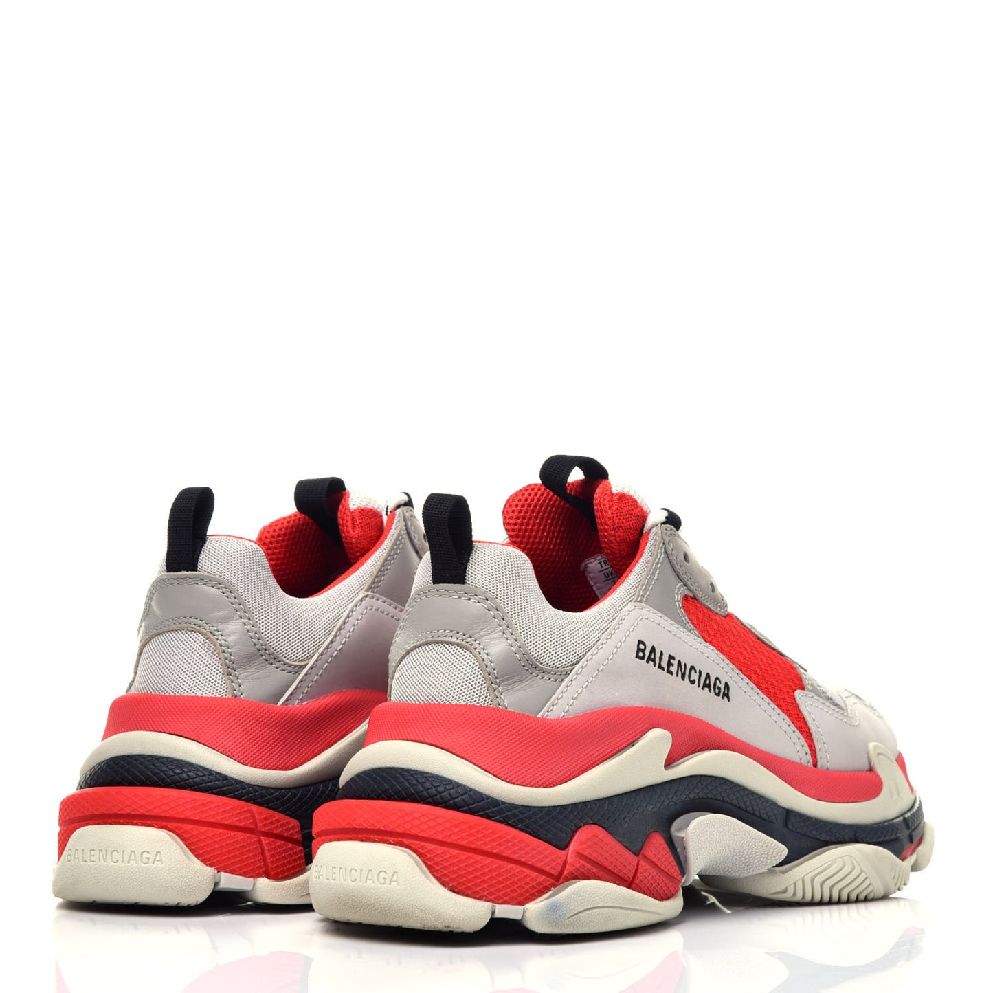 Fabric Mesh Womens Triple S Sneakers 40 Red Grey White