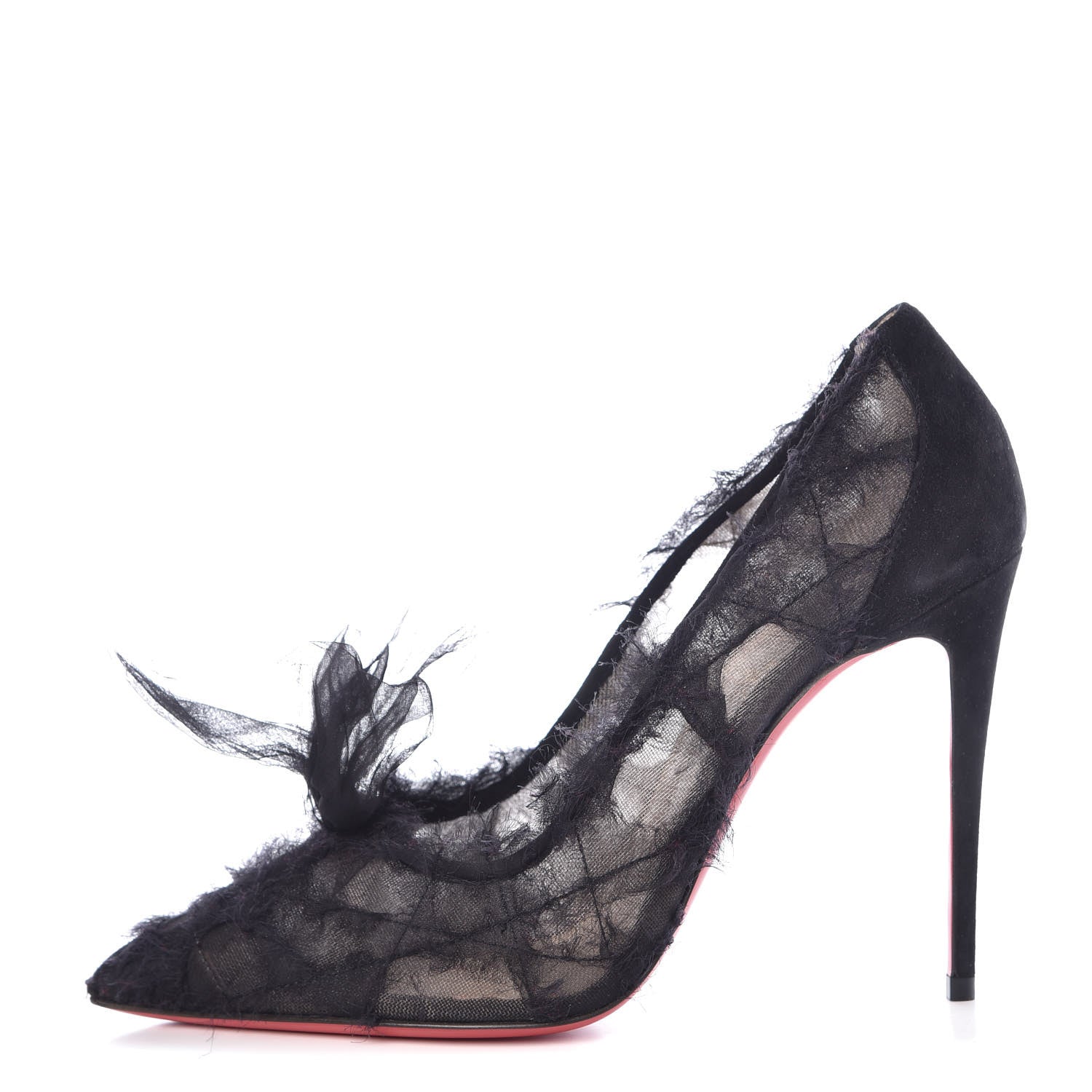 Christian Louboutin Organza Suede Toufrou 100 Pump 36.5 Black 1 of 10