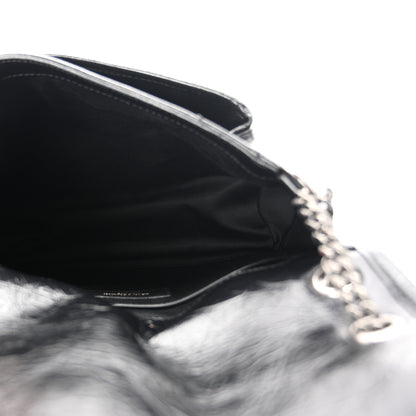 Saint Laurent Crinkled Calfskin Matelasse Monogram Baby Niki Chain Satchel Black 5 of 11