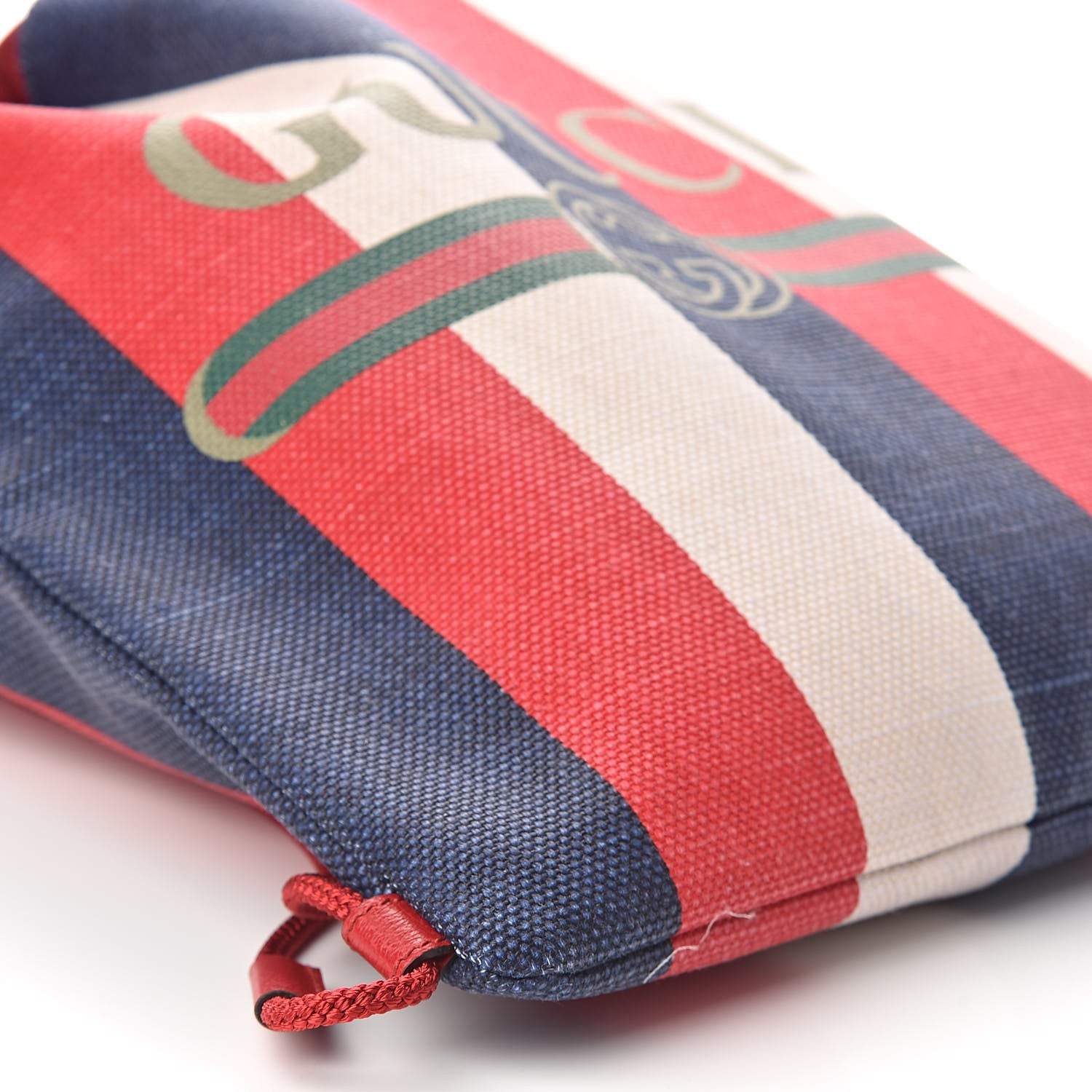 Gucci Canvas Logo Sylvie Stripe Drawstring Backpack Red 8 of 9