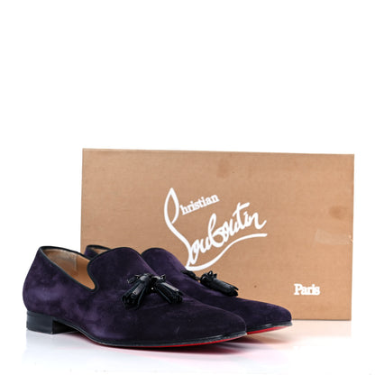 Christian Louboutin Velvet Mens Dada Flat Loafers 41 Purple 8 of 8