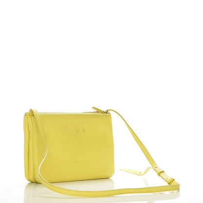 Celine Lambskin Small Trio Crossbody Bag Fluo Yellow 3 of 11