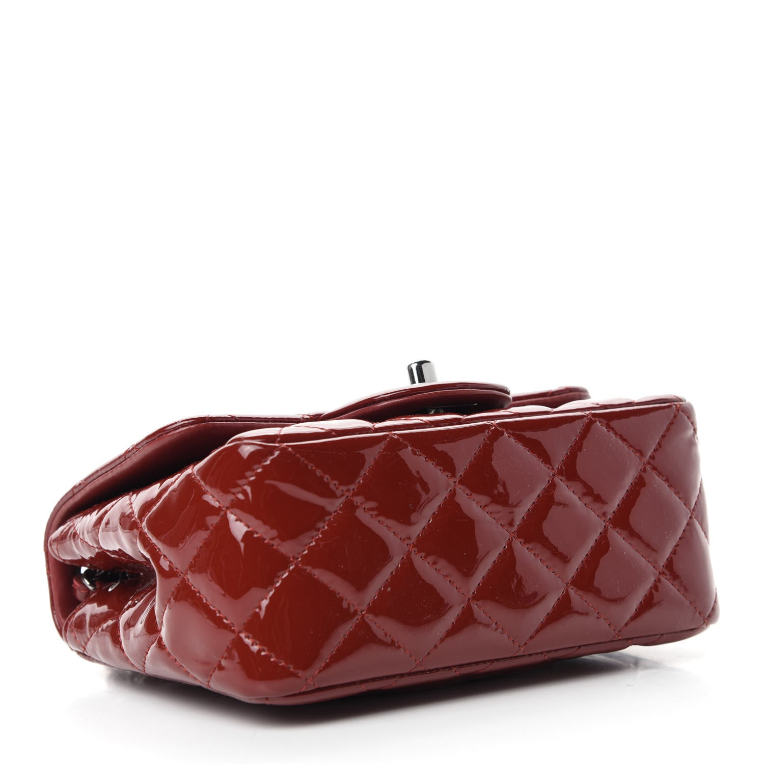 Chanel Patent Quilted Mini Square Flap Red 4 of 13