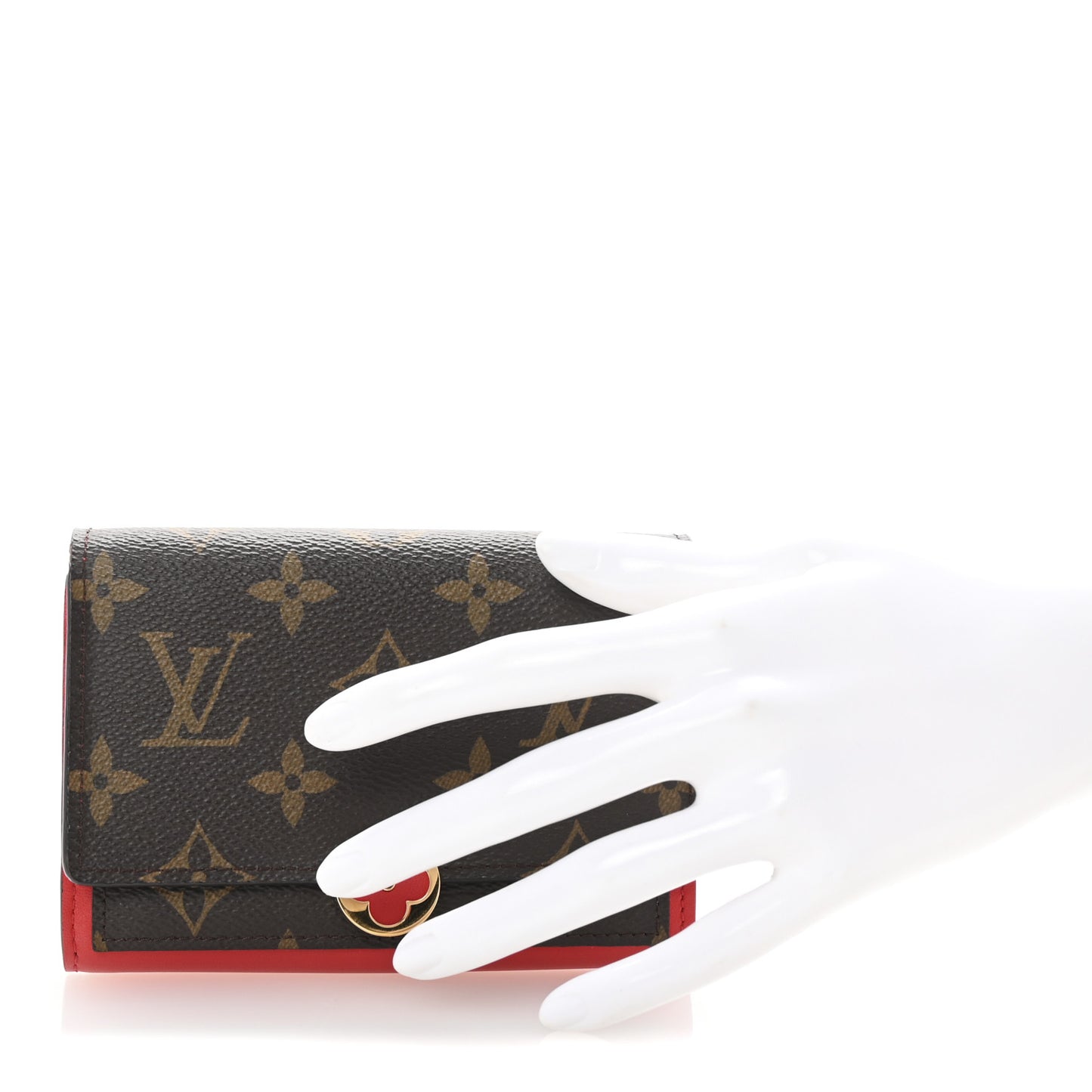 Monogram Flore Compact Wallet Coquelicot