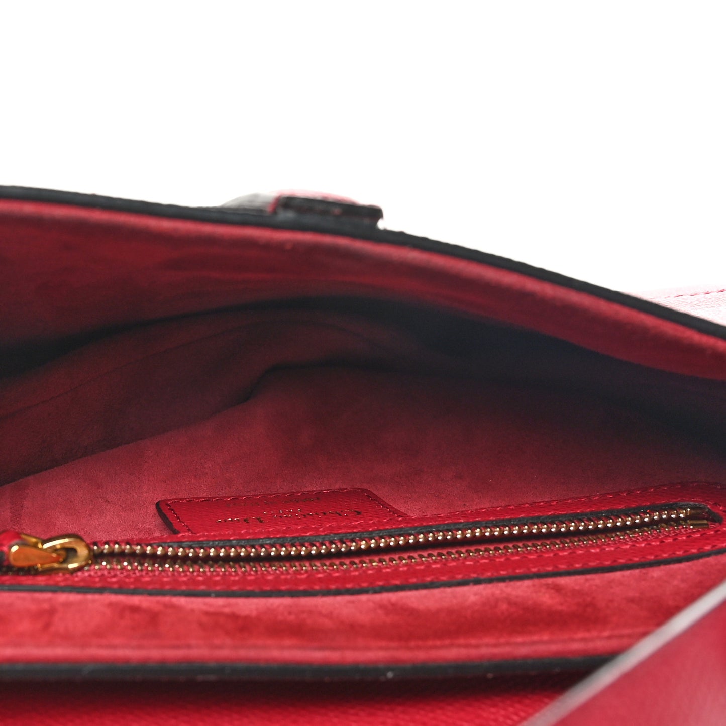 Grained Calfskin Saddle Bag Red