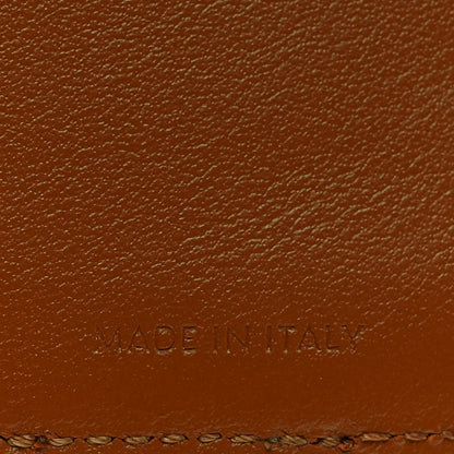 Celine Canvas Triomphe Lambskin Folded Compact Wallet Tan 7 of 8