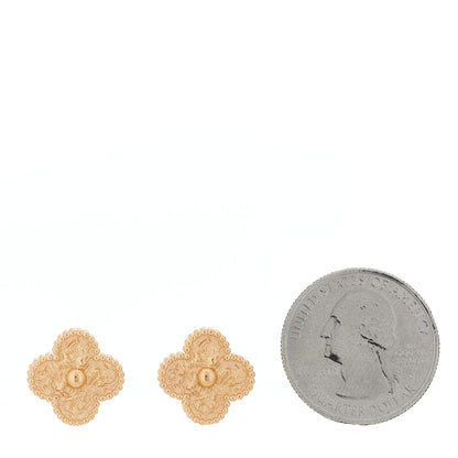 Van Cleef & Arpels 18K Yellow Gold Vintage Alhambra Earrings 2 of 5