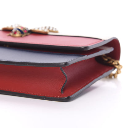 Gucci Calfskin Queen Margaret Chain Wallet Blue Agata Hibiscus Red Mystic White 8 of 10
