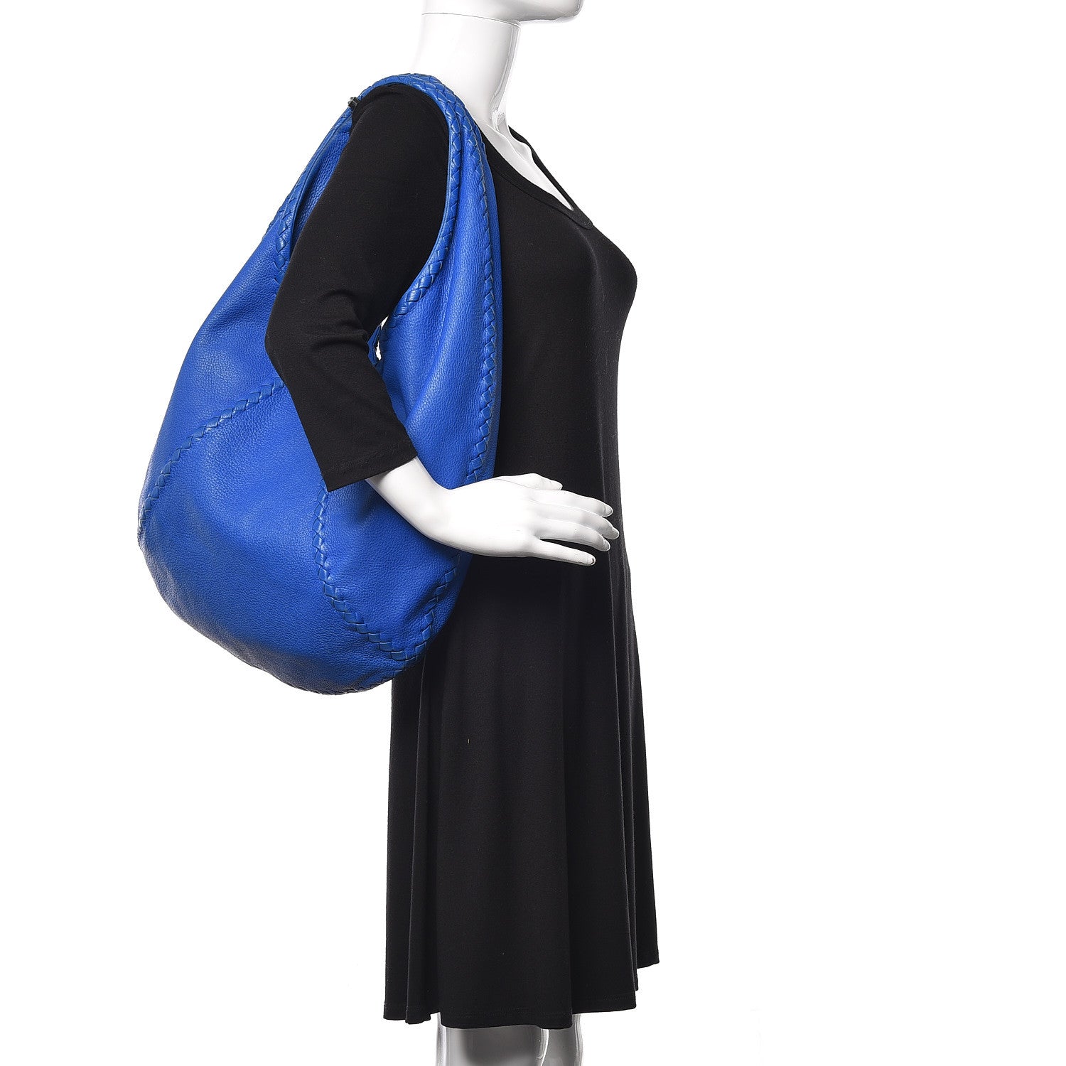 Bottega Veneta Cervo Deerskin Large Hobo Signal Blue 2 of 14