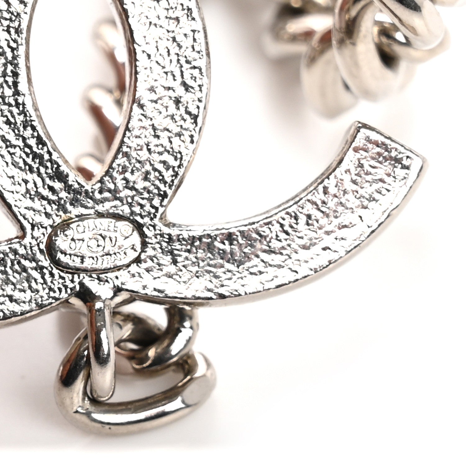 Chanel Enamel CC Chain Logo Belt Silver Black 3 of 4