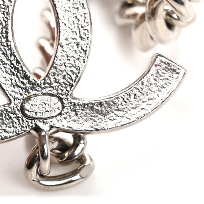 Chanel Enamel CC Chain Logo Belt Silver Black 3 of 4