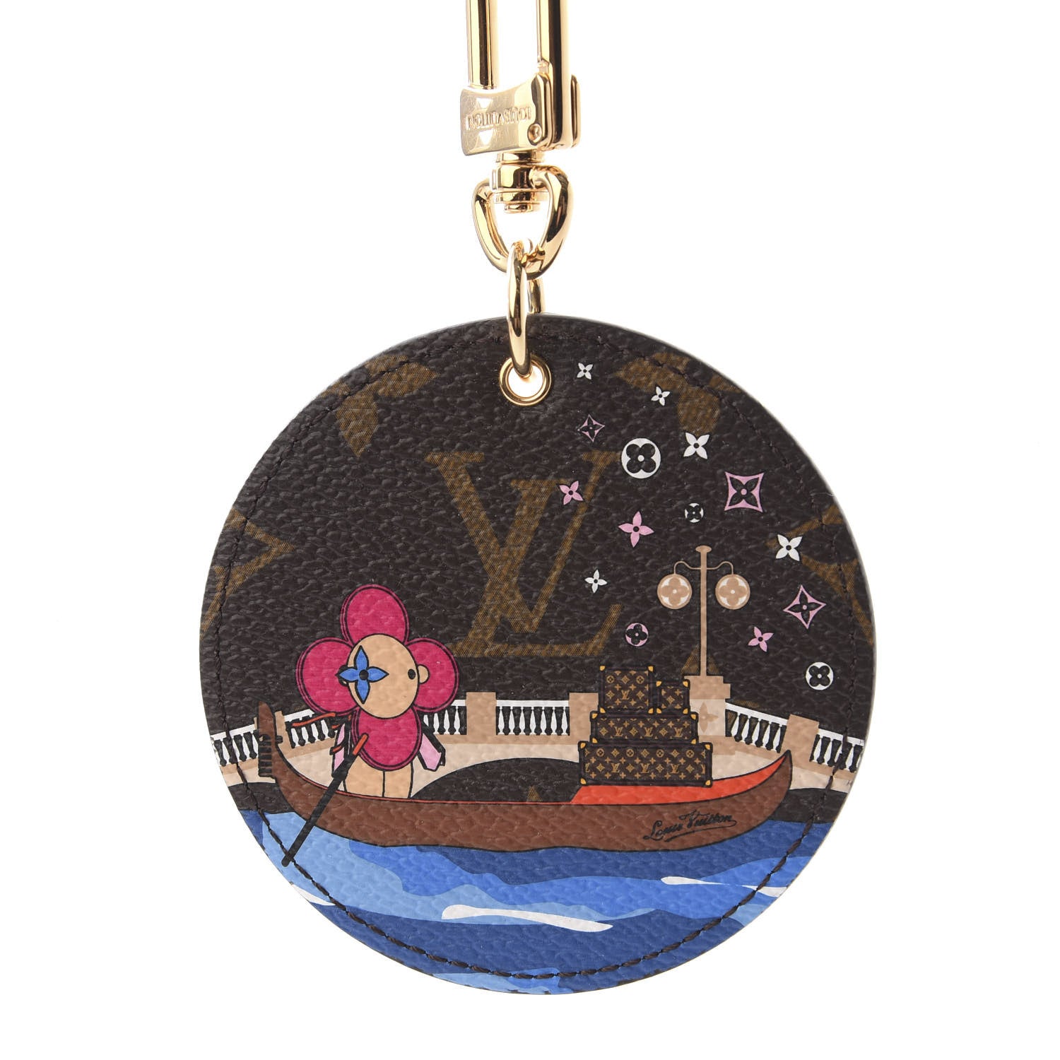 Louis Vuitton Monogram 2019 Christmas Animation Venice Bag Charm Key Ring Blue 2 of 4