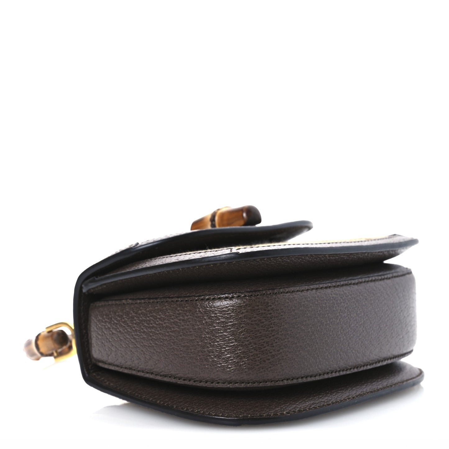 Monogram Jumbo GG Textured Dollar Calfskin Web Mini Bamboo 1947 Top Handle Bag Camel Ebony New Acero