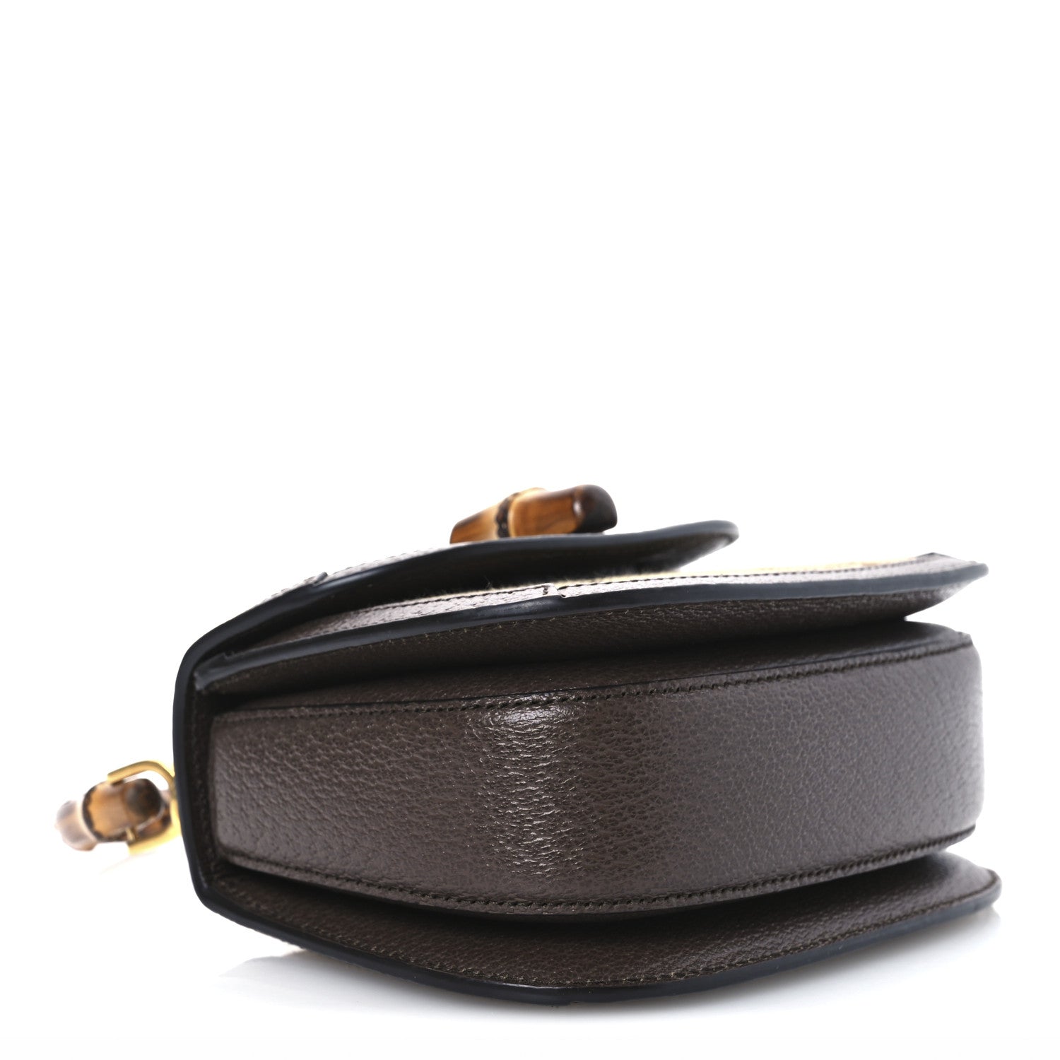Gucci Monogram Jumbo GG Textured Dollar Calfskin Web Mini Bamboo 1947 Top Handle Bag Camel Ebony New Acero 9 of 11