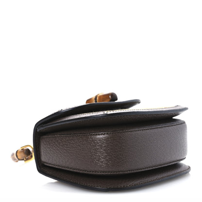 Gucci Monogram Jumbo GG Textured Dollar Calfskin Web Mini Bamboo 1947 Top Handle Bag Camel Ebony New Acero 9 of 11