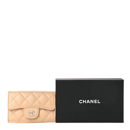 Chanel Caviar Quilted Flap Card Holder Wallet Beige 12 of 12